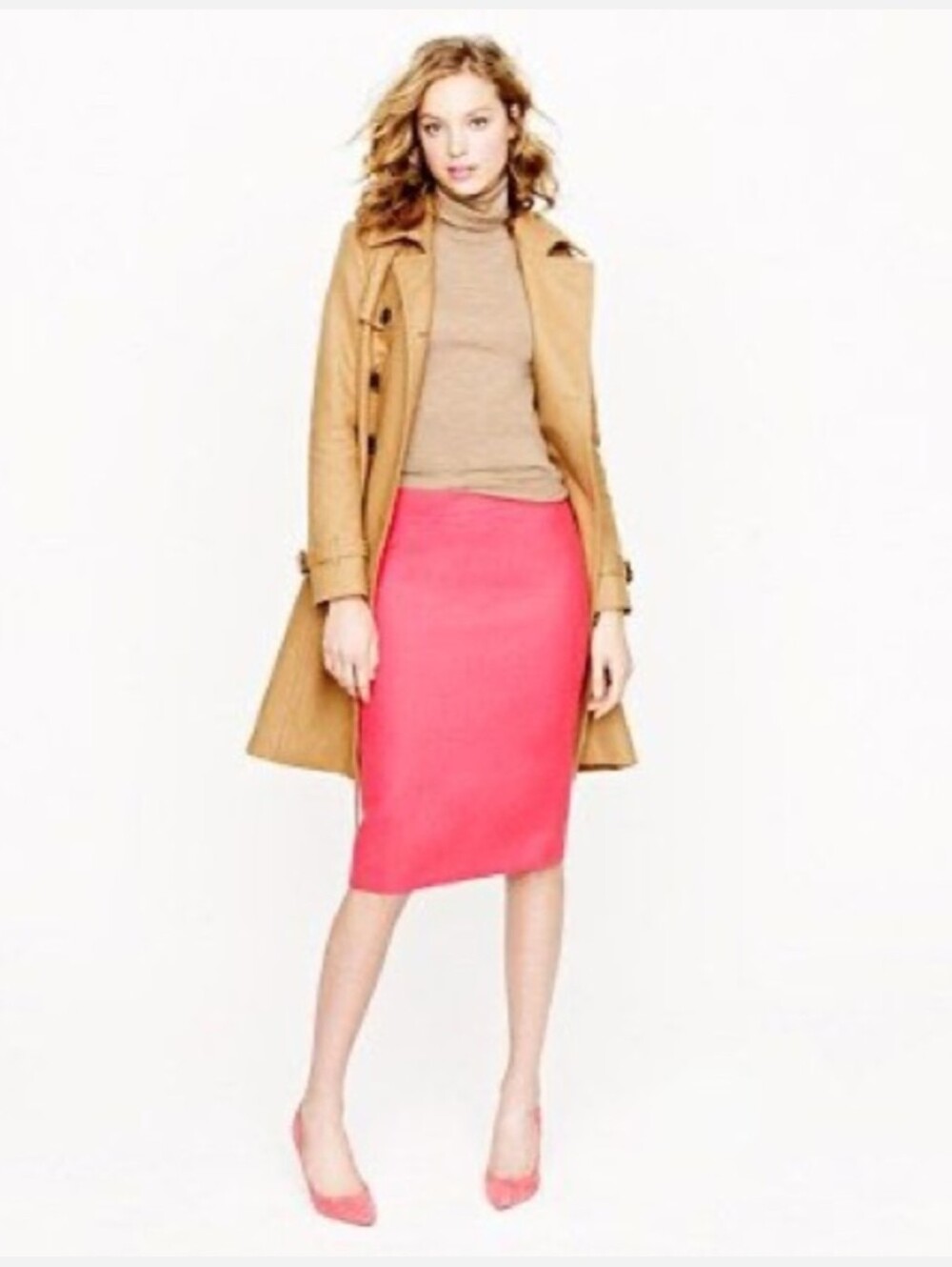 J. Crew No. 2 Pink Pencil Wool Skirt Size 2
